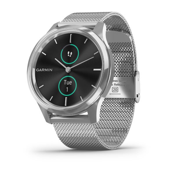 Смарт часы Garmin VivoMove Luxe серебристый с серебристым ремешком